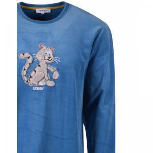 Herenpyjama velours 845 blauw
