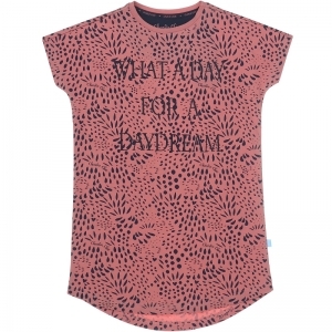 Girls big shirt aop dusty rose+