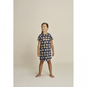 Girls big shirt AOP navy+light