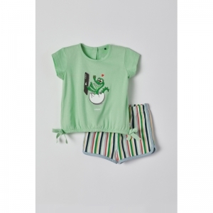 Baby meisjespyjama, korte mouw 703 pastelgroen