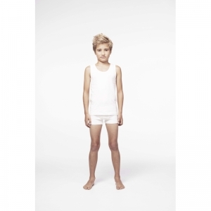 Woody jongens singlet 100 wit