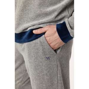 Heren homewear in velours 125 grijs mélan