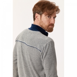 Heren homewear in velours 125 grijs mélan
