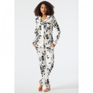 Damespyjama, lange mouwen 102 off-white