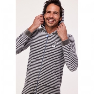 Unisex Onesie in velours 924 grijs-antra