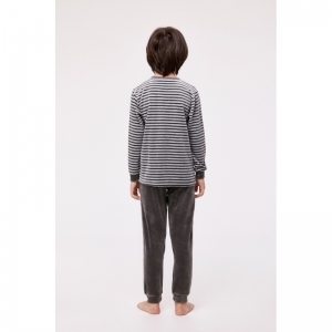 Pyjama in velours 924 grijs-antra