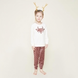 Girls velours set off white