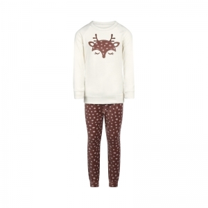Girls velours set off white