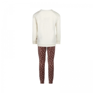 Girls velours set off white