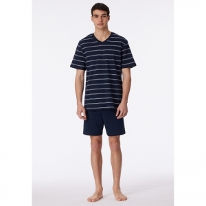 Schiesser herenpyjama 803 donkerblauw