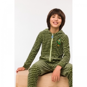 Onesie in velours 947 groene golf