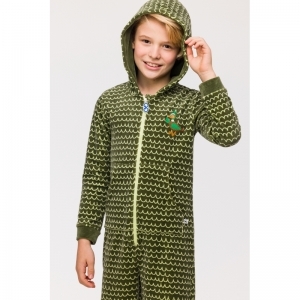Onesie in velours 947 groene golf