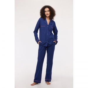 Dames pyjama, doorknoop 889 donkerblauw