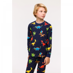 Jongens pyjama, lange mouwen 914 dino print
