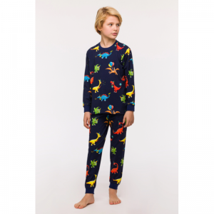 Jongens pyjama, lange mouwen 914 dino print