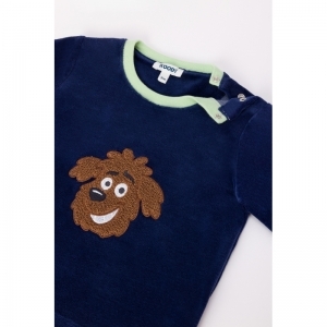 Babyjongenspyjama in velours 889 donkerblauw