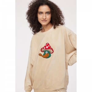 Damespyjama in ribfluweel 207 beige