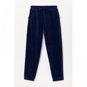 Heren pyjama in velours 889 donkerblauw