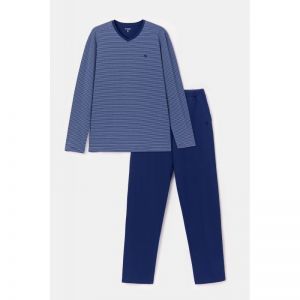 Herenpyjama, lange mouwen 904 blauwe stre