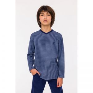 Herenpyjama, lange mouwen 904 blauwe stre