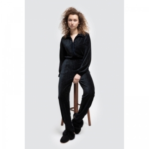 Dames jumpsuit in velours 197 zwart