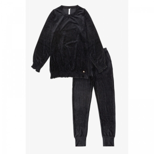 Dames homewear in velours 197 zwart