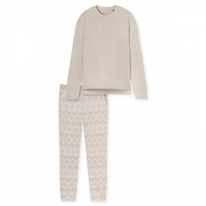 Dames pyjama, lange mouwen 409 beige
