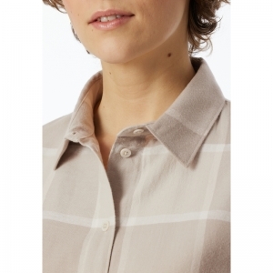 Damespyjama, doorknoop, flanel 409 beige