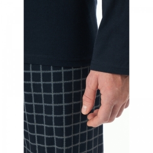Heren pyjama, lange mouwen 804 nachtblauw