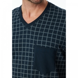 Heren pyjama, lange mouwen 816 jeansblauw