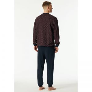Herenpyjama lange mouwen 531 rotbraun
