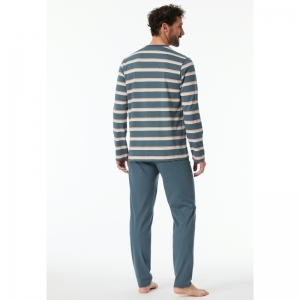 Herenpyjama, lange mouwen 816 jeansblauw