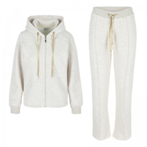 Set hoodie + pant katoen 179 Ecru melée