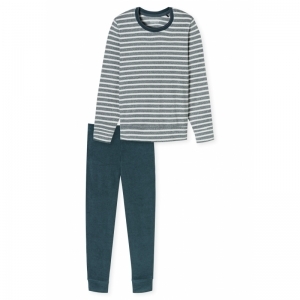 Damespyjama, badstof 816 jeansblauw