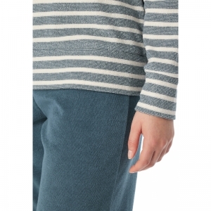 Damespyjama, badstof 816 jeansblauw