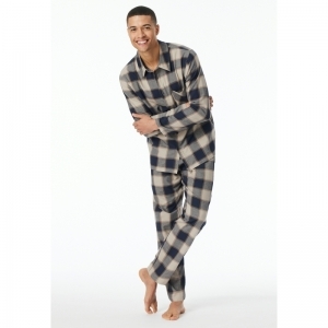Herenpyjama, flanel 400 natuur