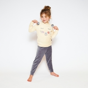 Girls velours set Off white