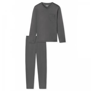 Herenpyjama, lange mouwen 203 antraciet
