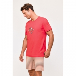 Herenpyjama, korte mouwen 498 rood