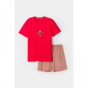 Herenpyjama, korte mouwen 498 rood