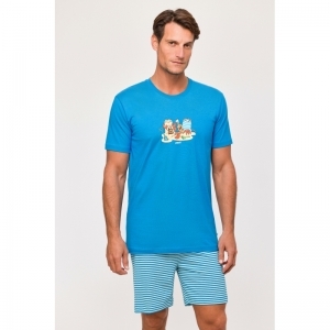 Herenpyjama, korte mouwen 845 blauw