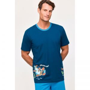 Herenpyjama, korte mouwen 891 donkerblauw
