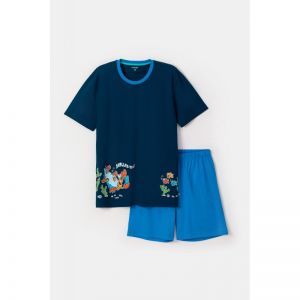 Herenpyjama, korte mouwen 891 donkerblauw