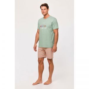 Herenpyjama, korte mouwen 751 groen