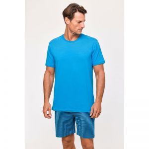 Herenpyjama korte mouwen 845 blauw