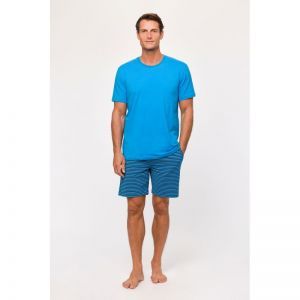 Herenpyjama korte mouwen 845 blauw