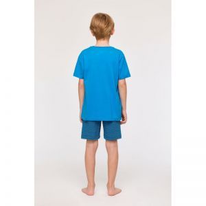 Herenpyjama korte mouwen 845 blauw