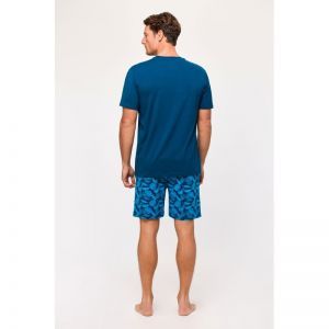 Herenpyjama korte mouwen 891 donkerblauw