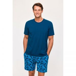 Herenpyjama korte mouwen 891 donkerblauw