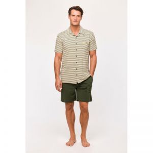 Herenpyjama korte mouwen 927 beige stree